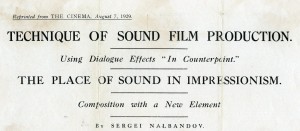 Changing concepts - the introduction of sound to film (ref. Grierson Archive, G2.23.4)
