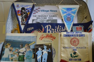 A selection of the Commonwealth Games memorabilia collected by Willie Carmichael which has been donated to the archive.