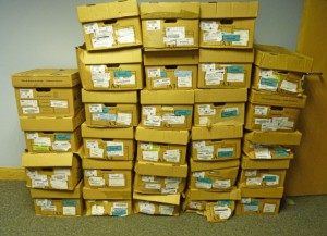 The collection arrived in these boxes in 2012